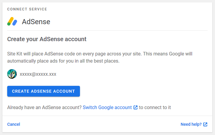 Google Site Kit - No se detecta la cuenta de AdSense aún si esta existe
